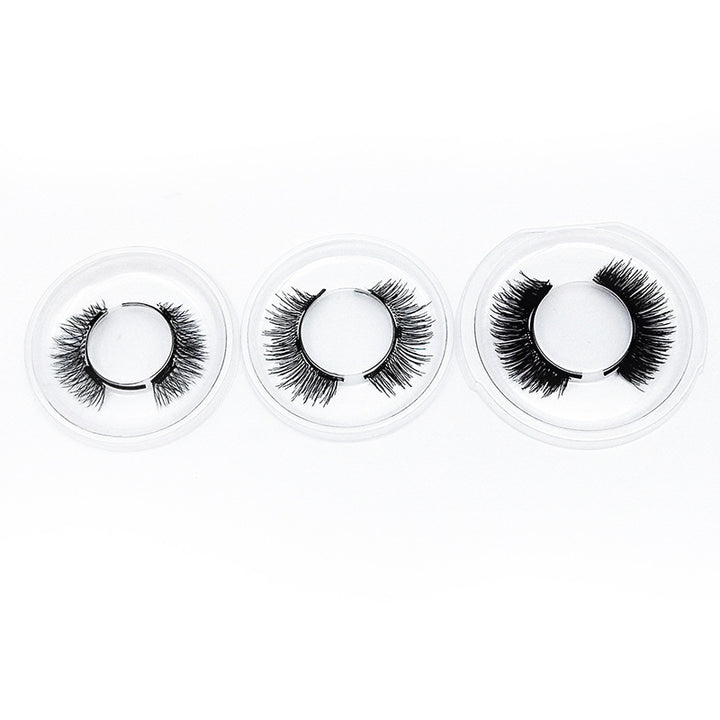🧲👁️ Three Pairs Quantum Magnetic False Eyelashes – Ultra-Light Reusable No-Glue Lash Kit with Curler