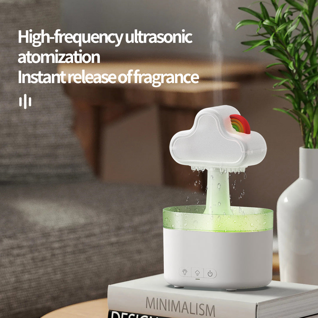 🌈☁️ Rainbow After Rain Humidifier | 500ML Cloud Mist Diffuser with LED Light ✨