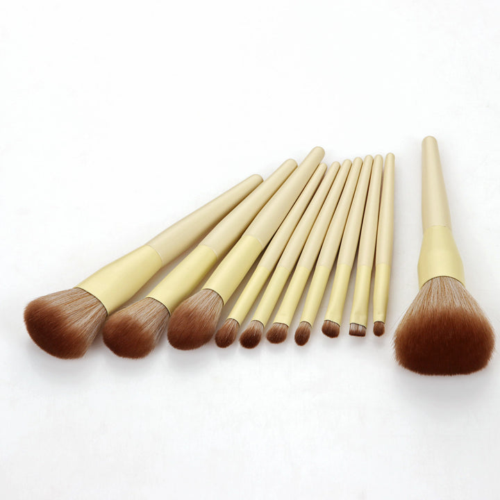 ✨ 11-Piece Yellow Makeup Brush Set — Beauty Tools Kit 💛💄