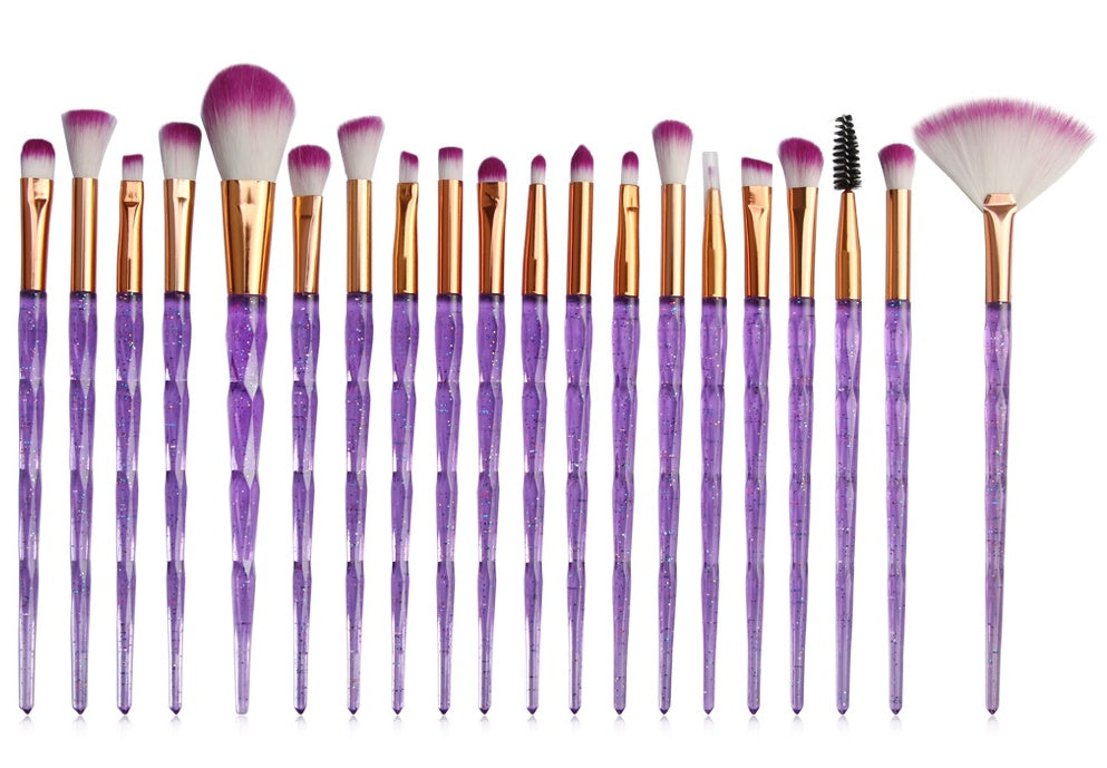 ✨ 20-Piece Diamond Makeup Brush Set — complete glam collection 💄💎