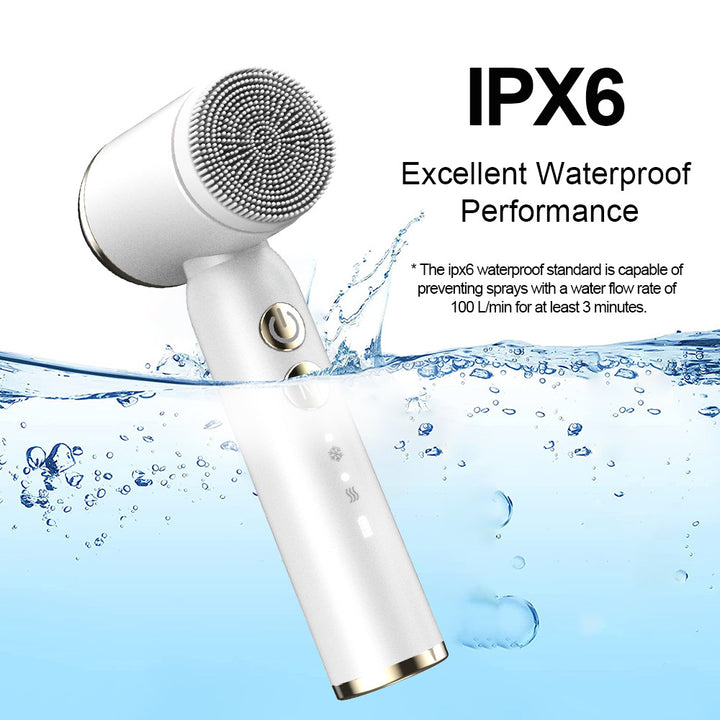 💖🌀 6-in-1 Electric Facial Cleansing Brush | Hot & Cold Compress Display Device