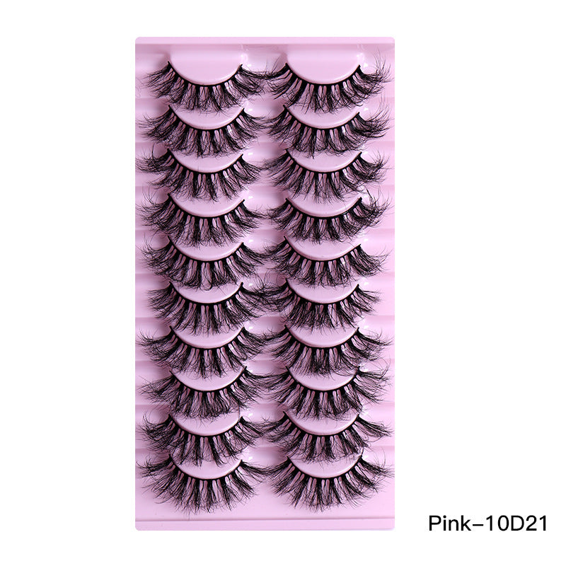 👁️✨ 10 Pairs Natural Thick Curly Eyelashes – Soft Volume False Lashes Set