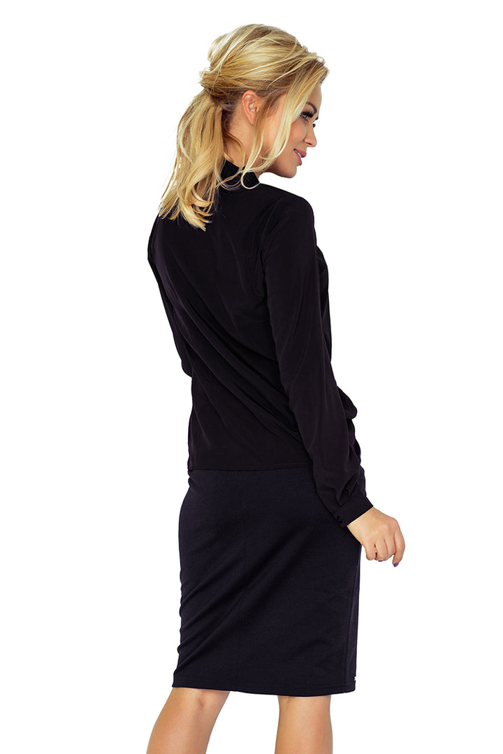 Blouse with bond - black