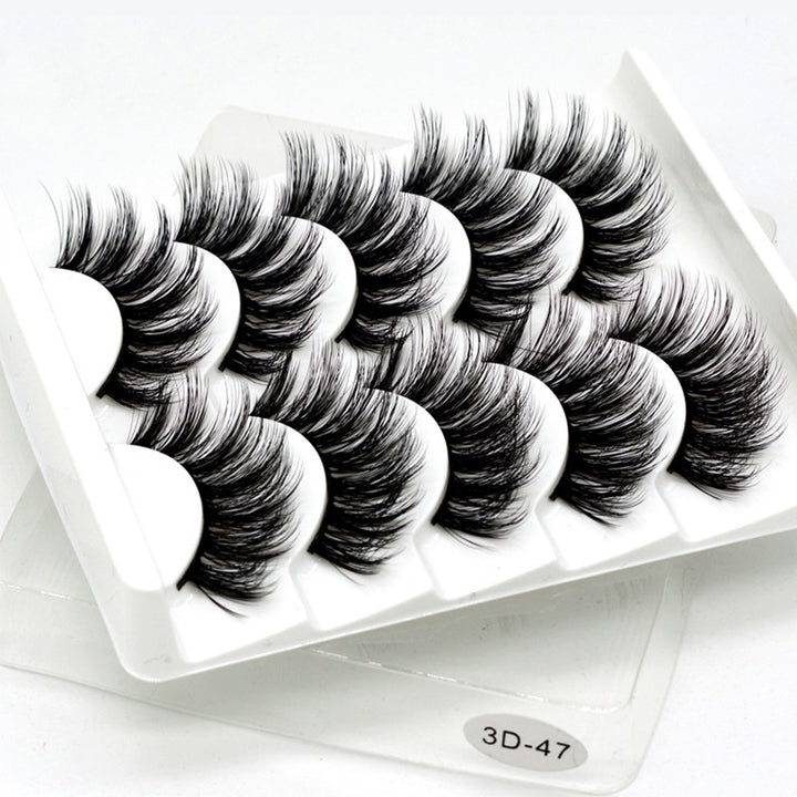 👁️✨ Handmade Chemical Fiber False Eyelashes – Thick 3D Volume Lash Set (Mixed Styles)