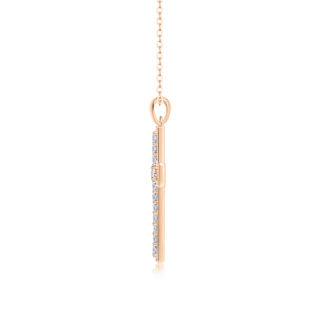 💎 Minimalist Cross Pendant Necklace – Platinum-Plated S925 Silver with Moissanite (3.4g) 💎