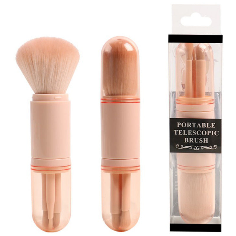 ✨ 4-in-1 Retractable Makeup Brush — Portable Beauty Tool 💄