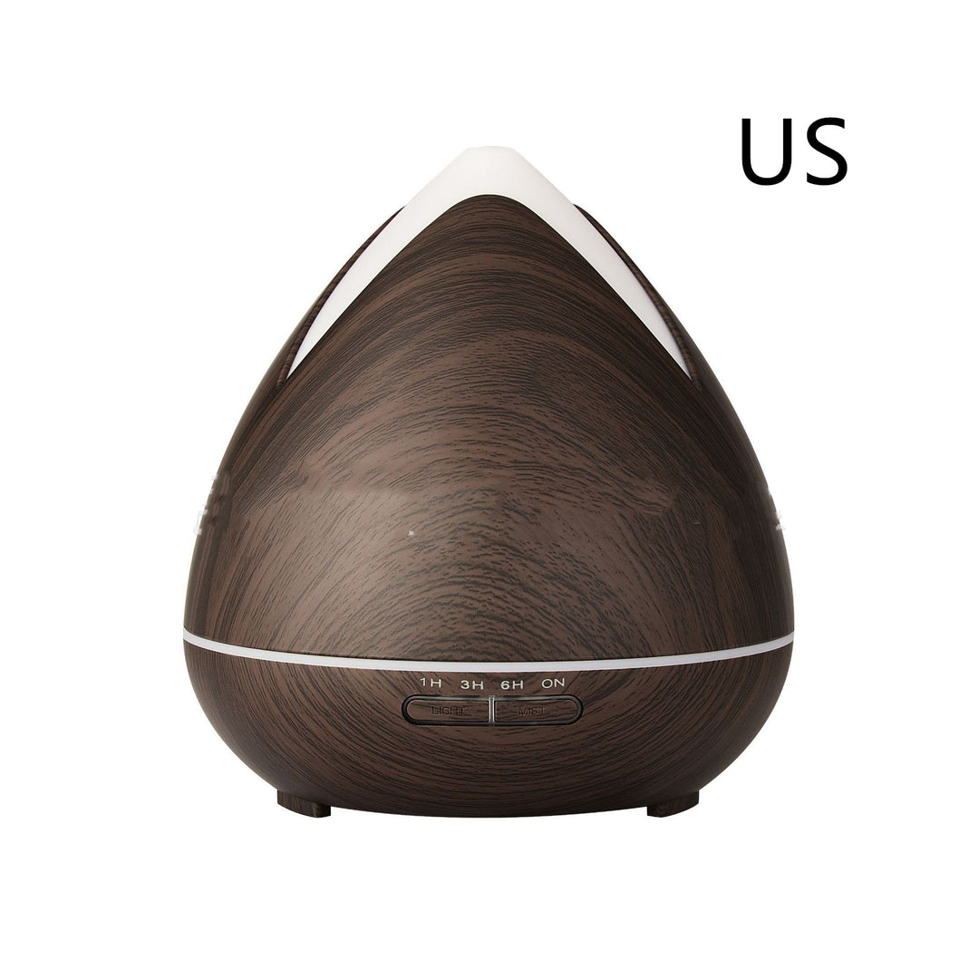 🌿💧 Wood Grain Air Humidifier | Ultrasonic LED Night Light 🌈✨