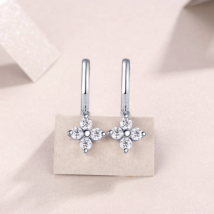 Minimalist Luxury Morganite Stud Earrings – Platinum-Plated S925 Silver