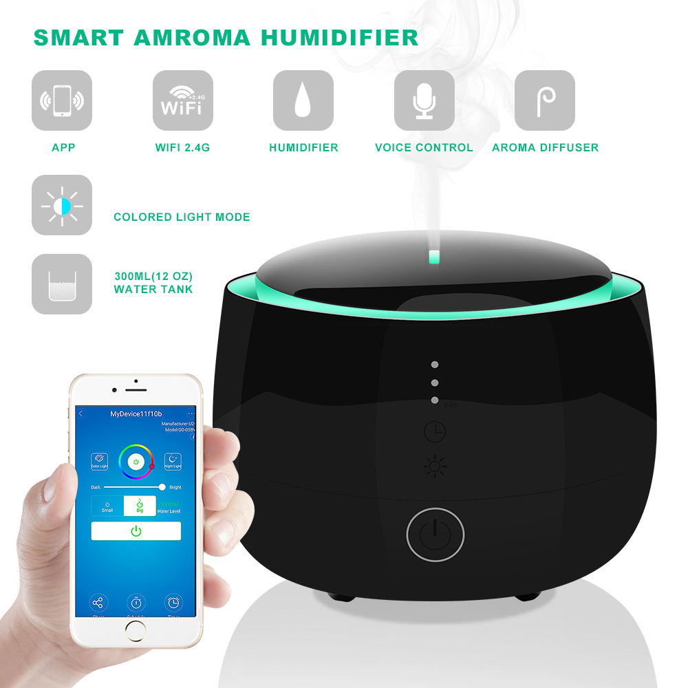 💧🌈 Smart Home Aromatherapy Humidifier | LED Ultrasonic Diffuser (300ml)