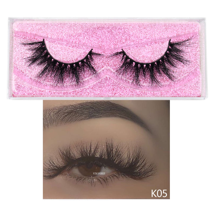👁️✨ 3D False Eyelashes – Reusable Glam Lash Set with Pink Glitter Box