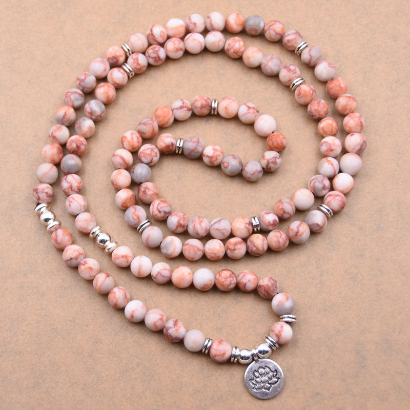 Silver Lotus Pendant Buddha Bead Bracelet – Spiritual Yoga Jewelry