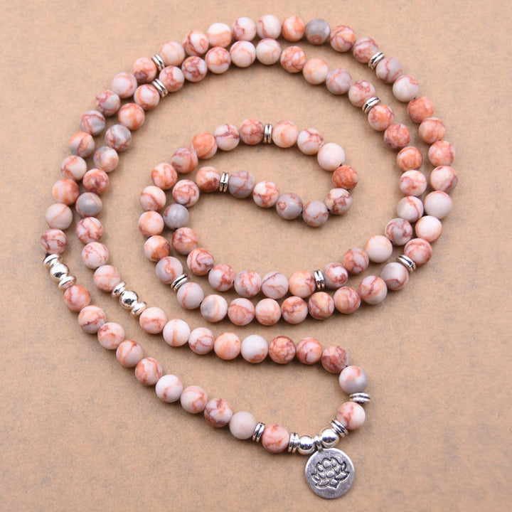Silver Lotus Pendant Buddha Bead Bracelet – Spiritual Yoga Jewelry