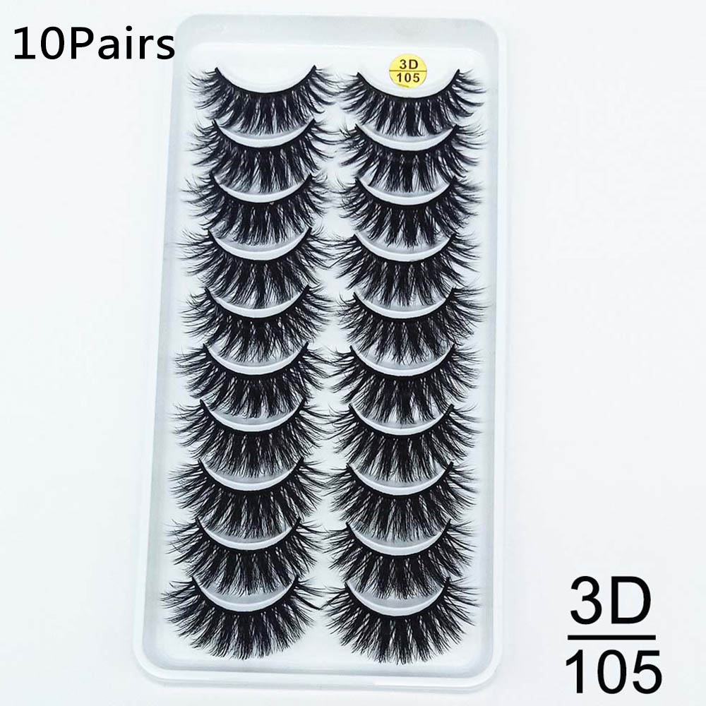 👁️✨ Ten Pairs of False Eyelashes – Handmade Soft Fiber Lash Set