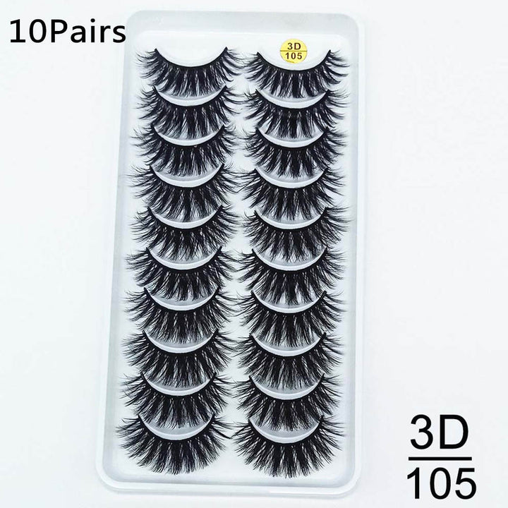 👁️✨ Ten Pairs of False Eyelashes – Handmade Soft Fiber Lash Set