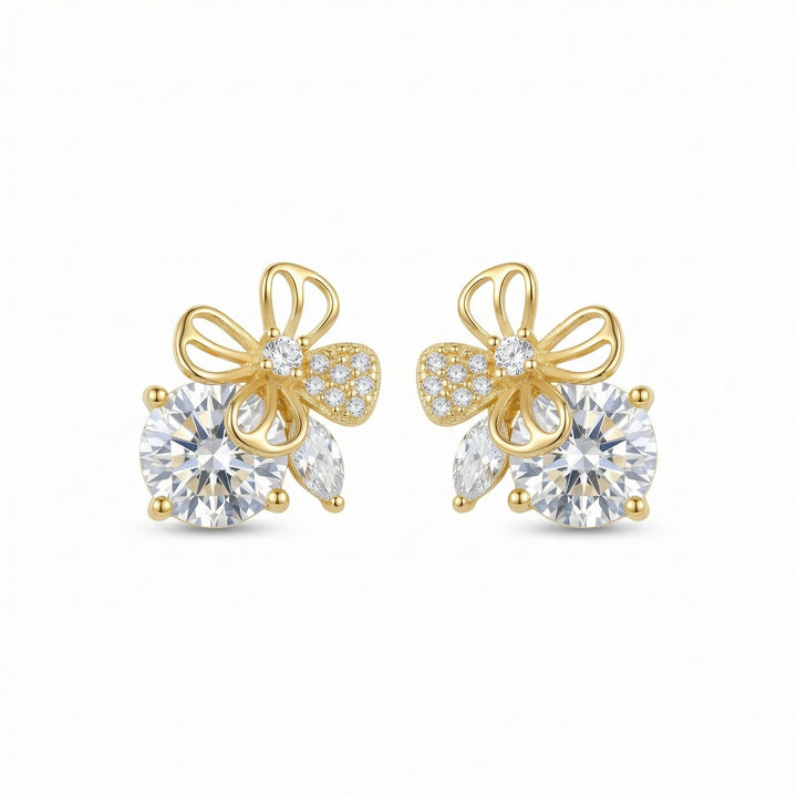 ✨ 925 Sterling Silver Sparkling Butterfly & Floral Stud Earrings with Brilliant Stone Accents ✨
