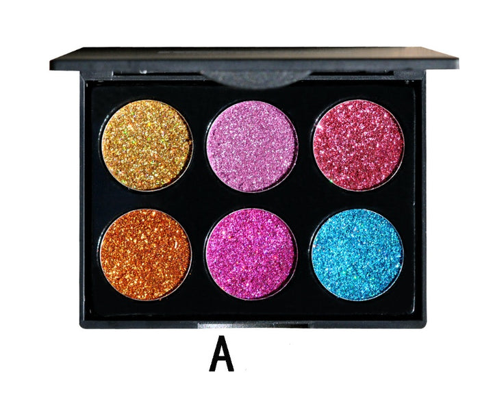 ✨ Sequin Eyeshadow Palette – 6 Color Glitter & Matte Travel Makeup Kit 💄