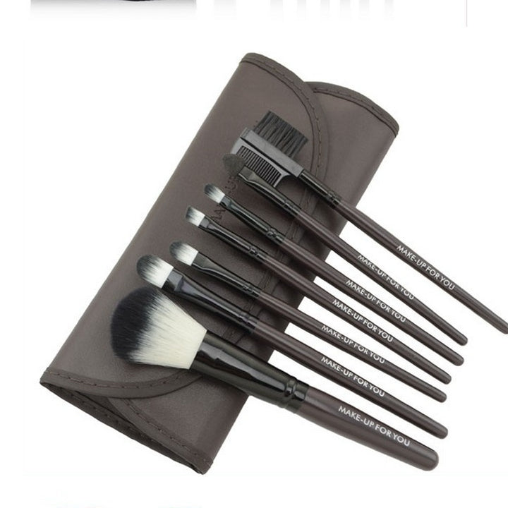 ✨ 7-Piece Makeup Brush Set with Bag — Portable Beauty Tools 💄