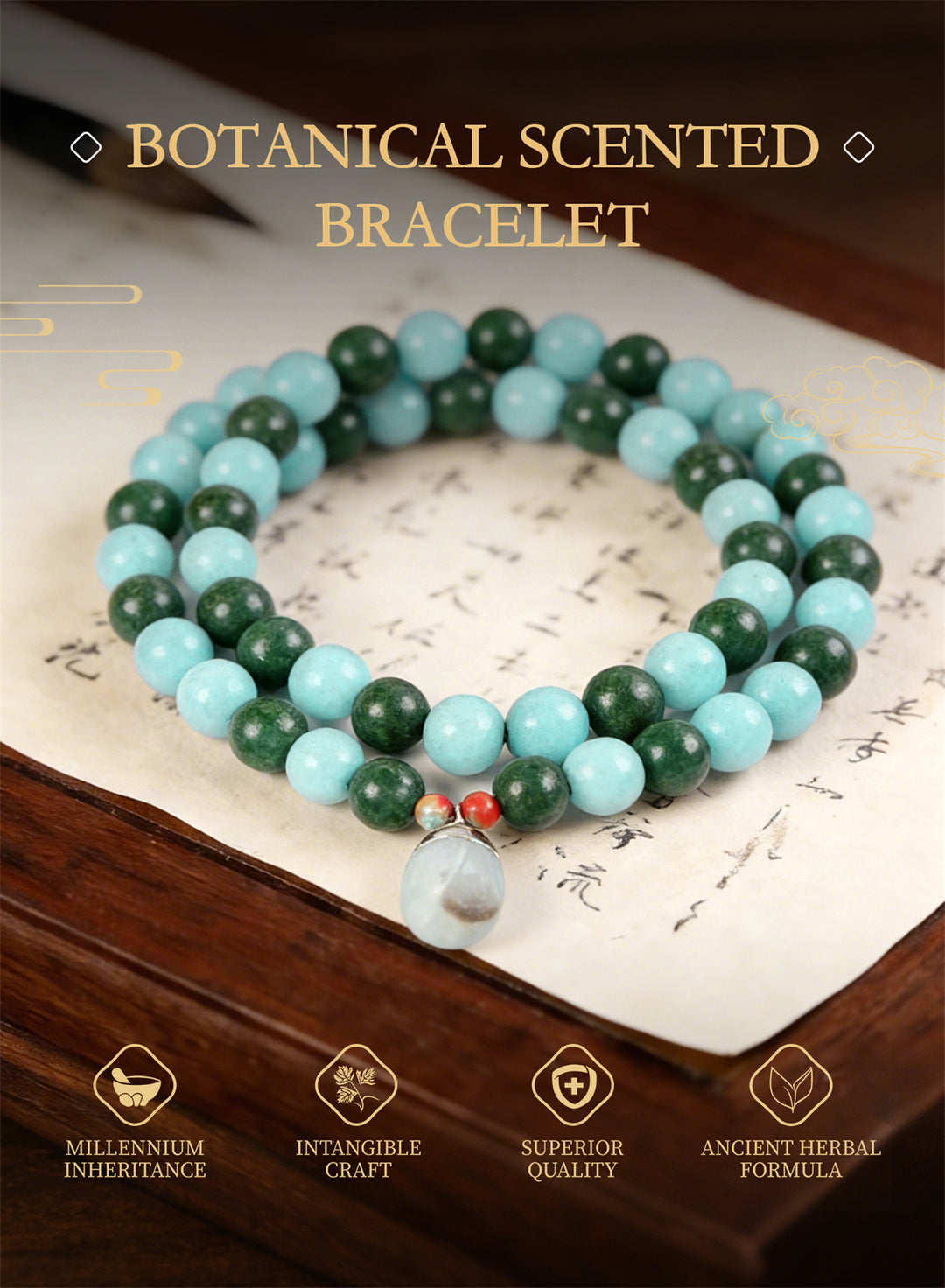 Chinese Herbal Bead Bracelet – Lightweight Wellness Jewelry
