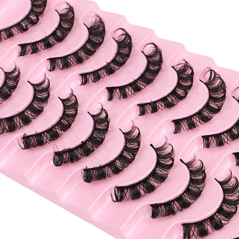 👁️✨ DD Curve False Eyelashes – Thick Volume 10 Pairs Handmade Lash Set