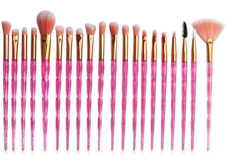 ✨ 20-Piece Diamond Makeup Brush Set — complete glam collection 💄💎