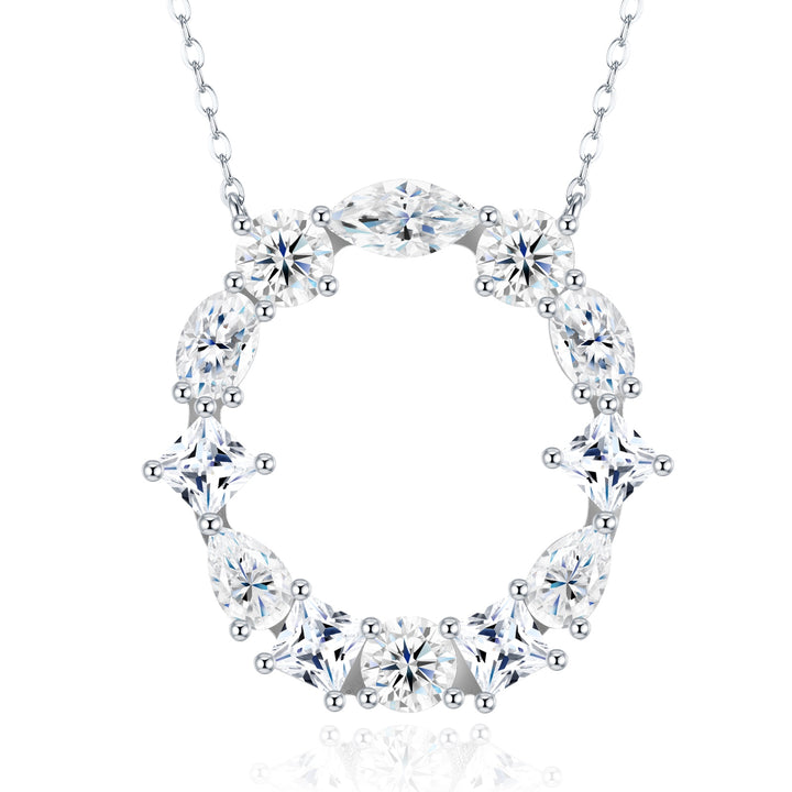💎 Luxury Letter O Pendant Necklace – Platinum & Gold-Plated S925 Silver with Moissanite 💎