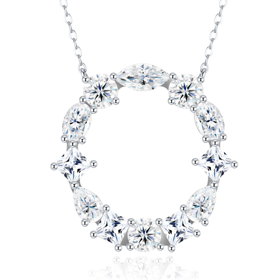 💎 Luxury Letter O Pendant Necklace – Platinum & Gold-Plated S925 Silver with Moissanite 💎