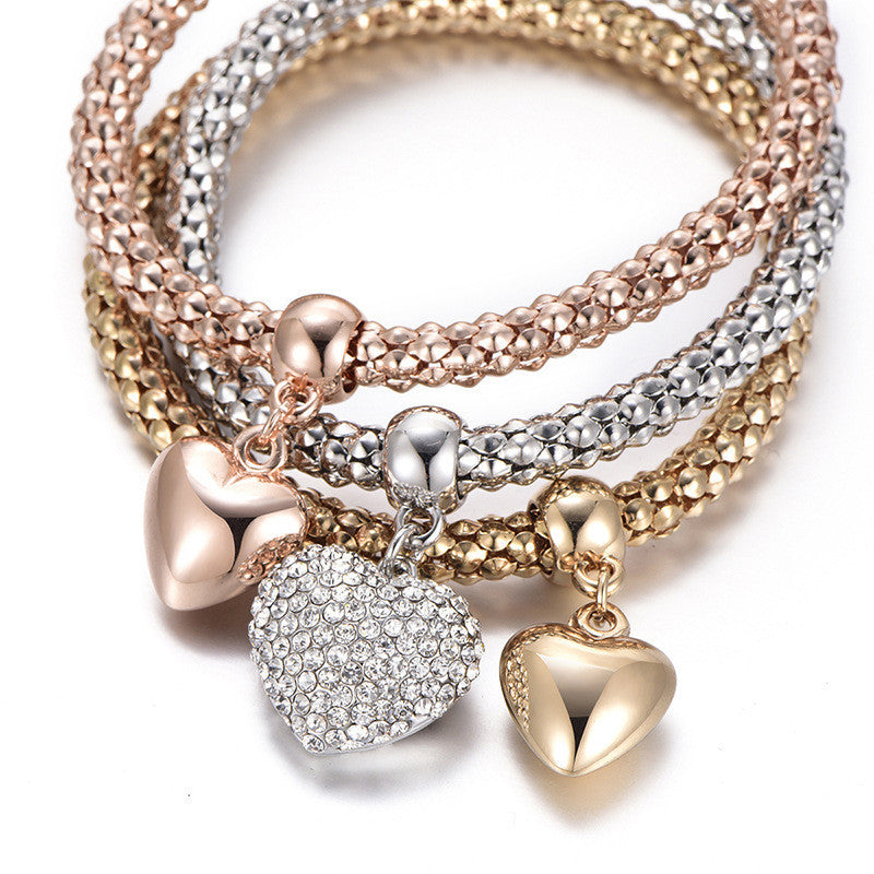 Corn Chain Diamond Love Bracelet