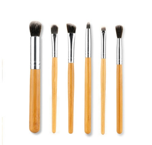 ✨ 11-Piece Bamboo Handle Makeup Brush Set — Linen Bag Beauty Tools 💄🌿