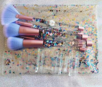 ✨ Maiden 7-Piece Makeup Brush Set — Diamond Series (Blue Hair & Pink Crystal Handle) 💎💄