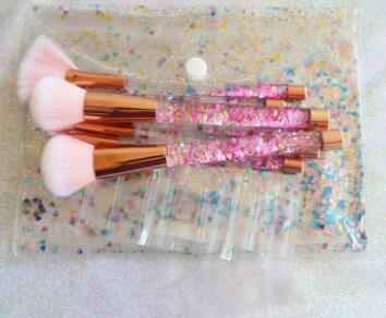 ✨ Maiden 7-Piece Makeup Brush Set — Diamond Series (Blue Hair & Pink Crystal Handle) 💎💄