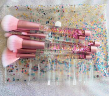 ✨ Maiden 7-Piece Makeup Brush Set — Diamond Series (Blue Hair & Pink Crystal Handle) 💎💄