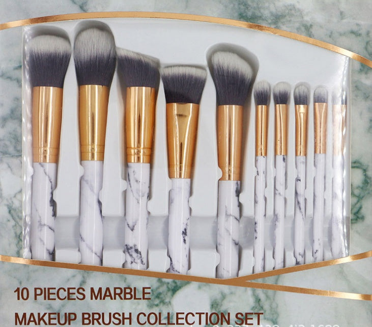 ✨ Marble Handle 10-Piece Makeup Brush Set — elegant beauty meets everyday function 💄