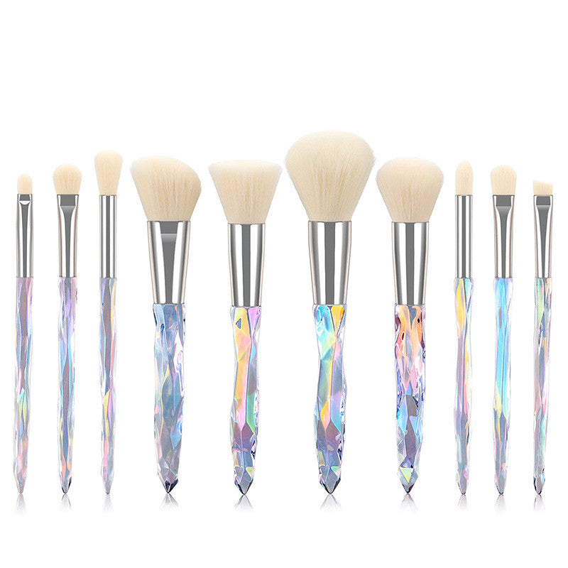 ✨ 10 Crystal Diamond Makeup Brush Set — Luxury Handle Beauty Tools 💄💎