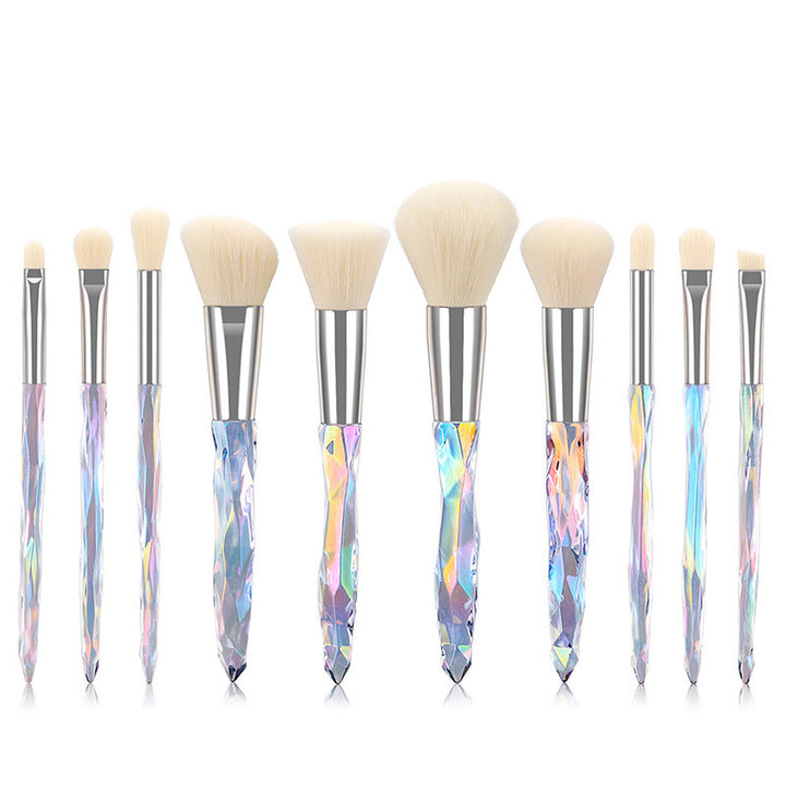 ✨ 10 Crystal Diamond Makeup Brush Set — Luxury Handle Beauty Tools 💄💎