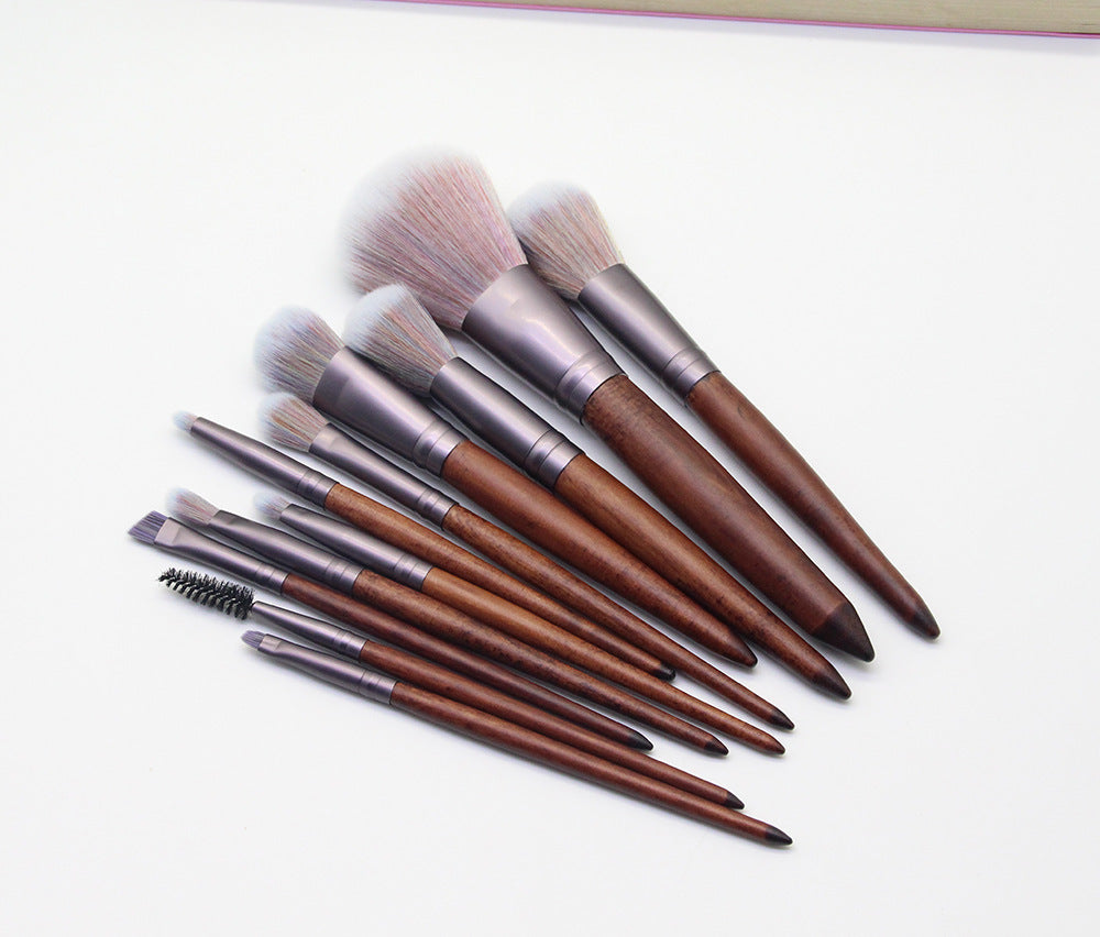 ✨ Color Fiber Hair Makeup Brush — Wooden Handle Beauty Tool 💄