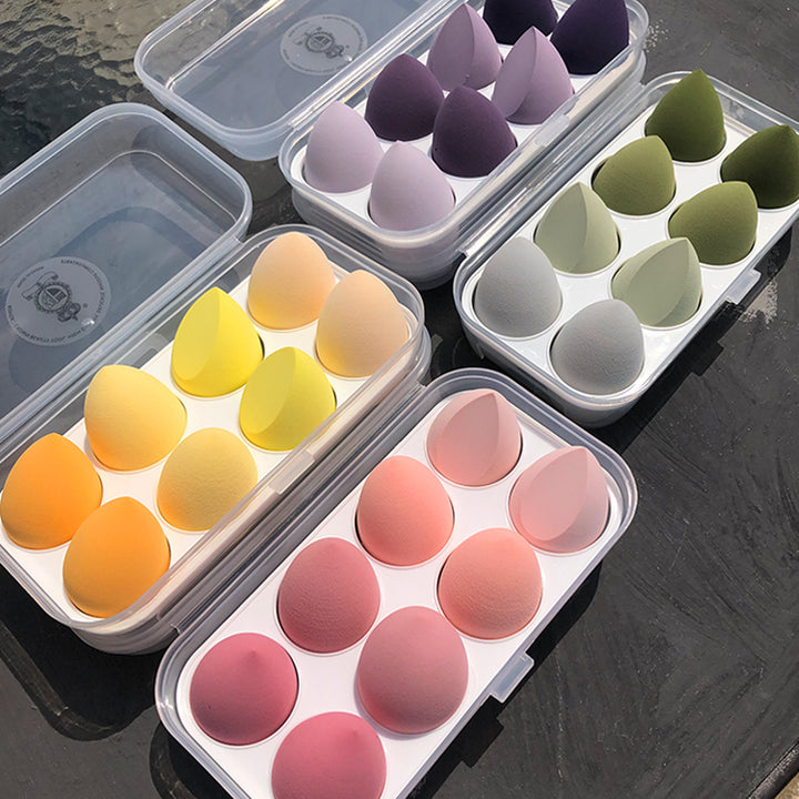 🥚💄 8 Pack Powder Sponge Makeup Egg Set – Soft Beauty Blender Kit (Wet & Dry with Storage Box)