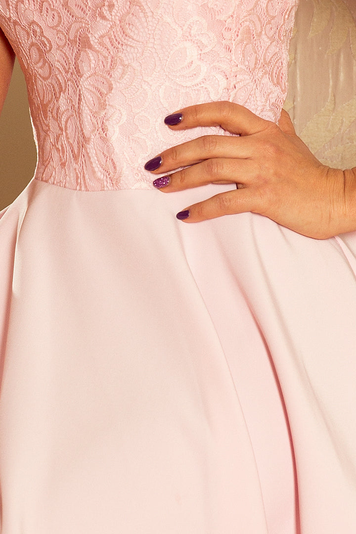 Dress MARTA with lace - pastel pink