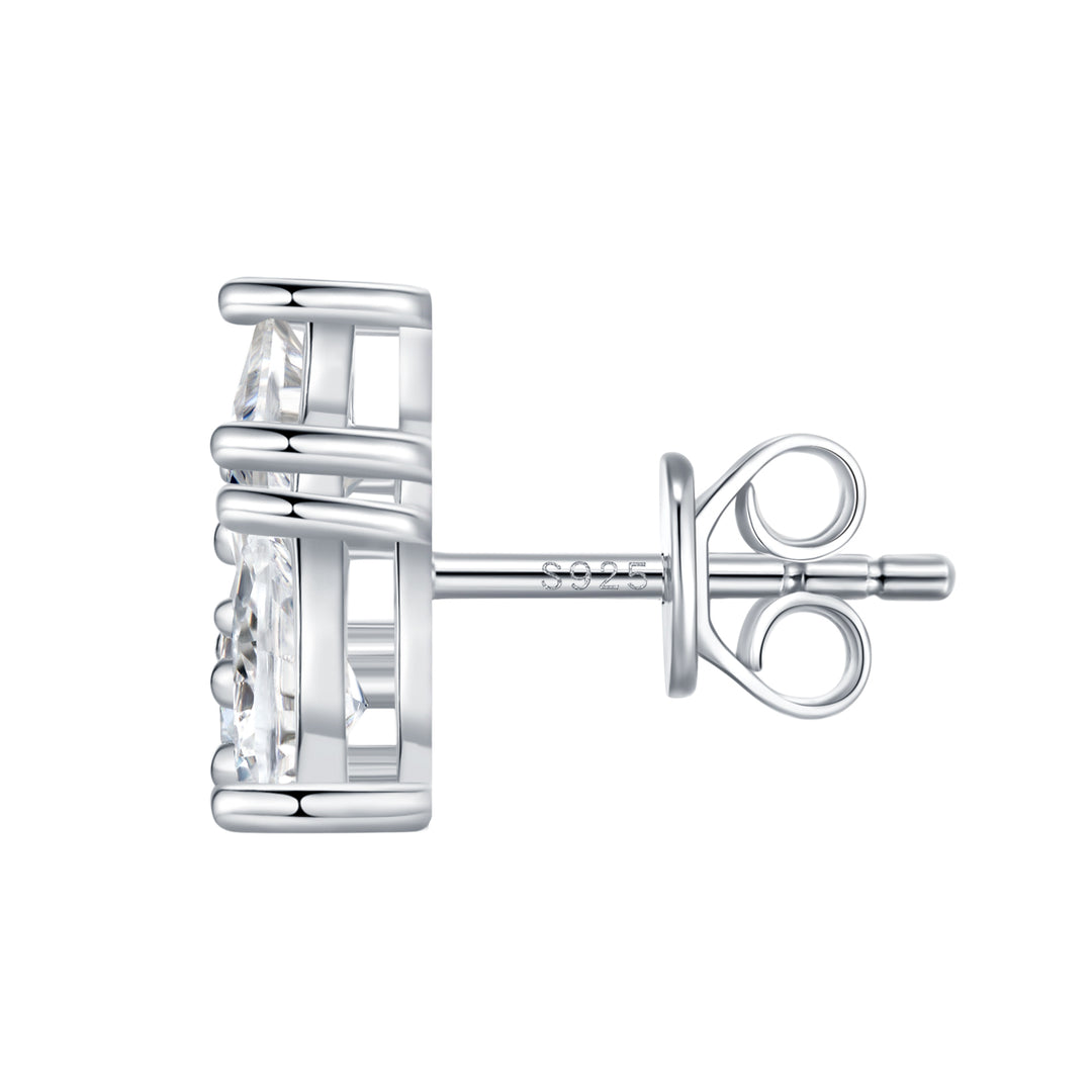 Luxury Minimalist Moissanite Stud Earrings – Platinum-Plated S925 Silver