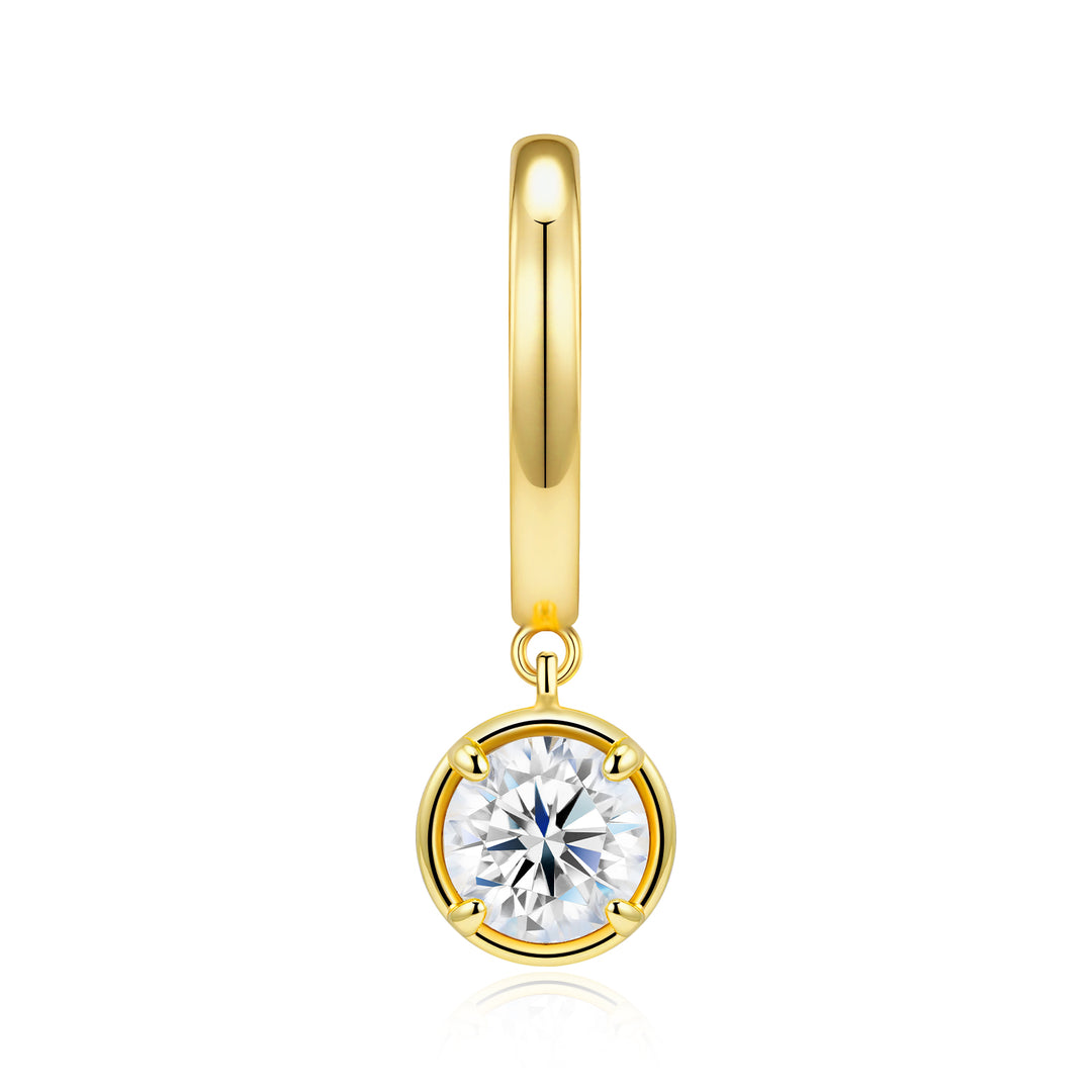 Minimalist Moissanite Stud Earrings – Gold-Plated S925 Silver