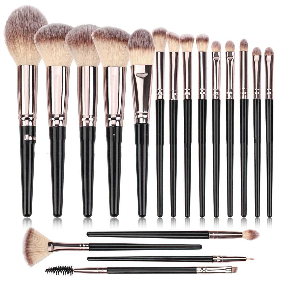 ✨ Black Makeup Brush Set — Powder, Foundation & Eyeshadow Collection 💄🖤