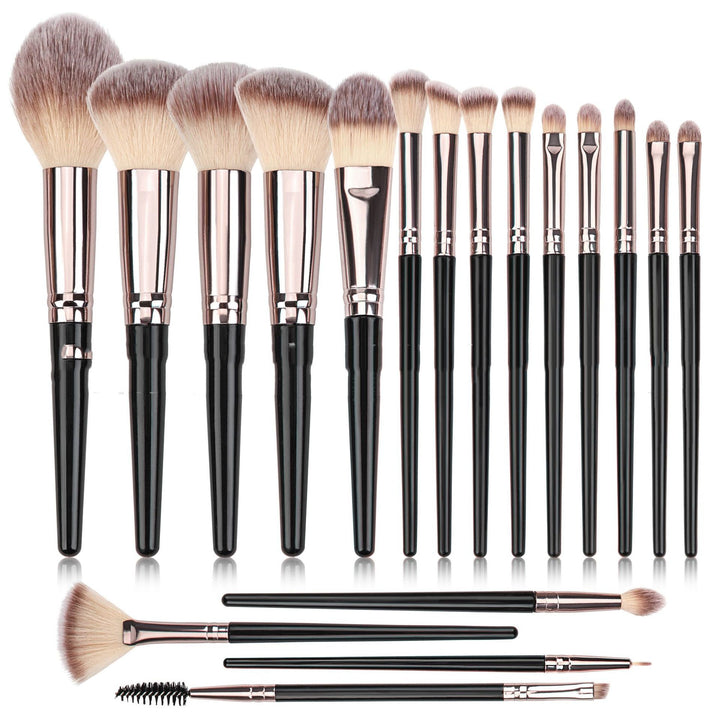 ✨ Black Makeup Brush Set — Powder, Foundation & Eyeshadow Collection 💄🖤