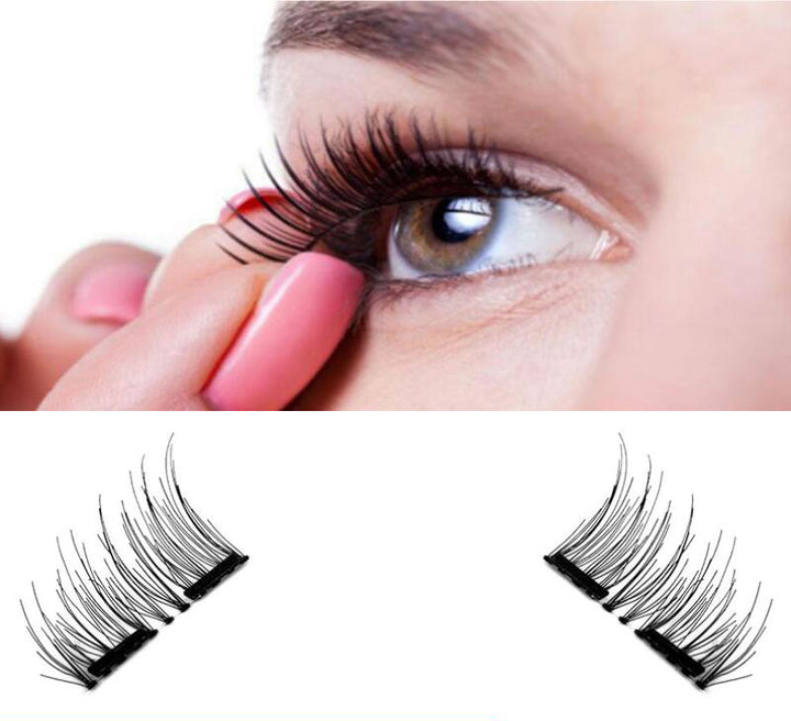🧲👁️ 6D Magnetic False Eyelashes – Double Magnet Handmade Strip Lashes (Reusable)