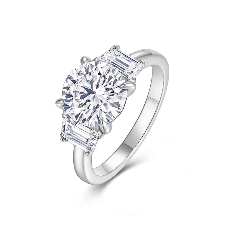 💍 3-Carat Moissanite Luxury Ring – Platinum-Plated S925 Silver (3.6g, Sizes 5–9) 💍