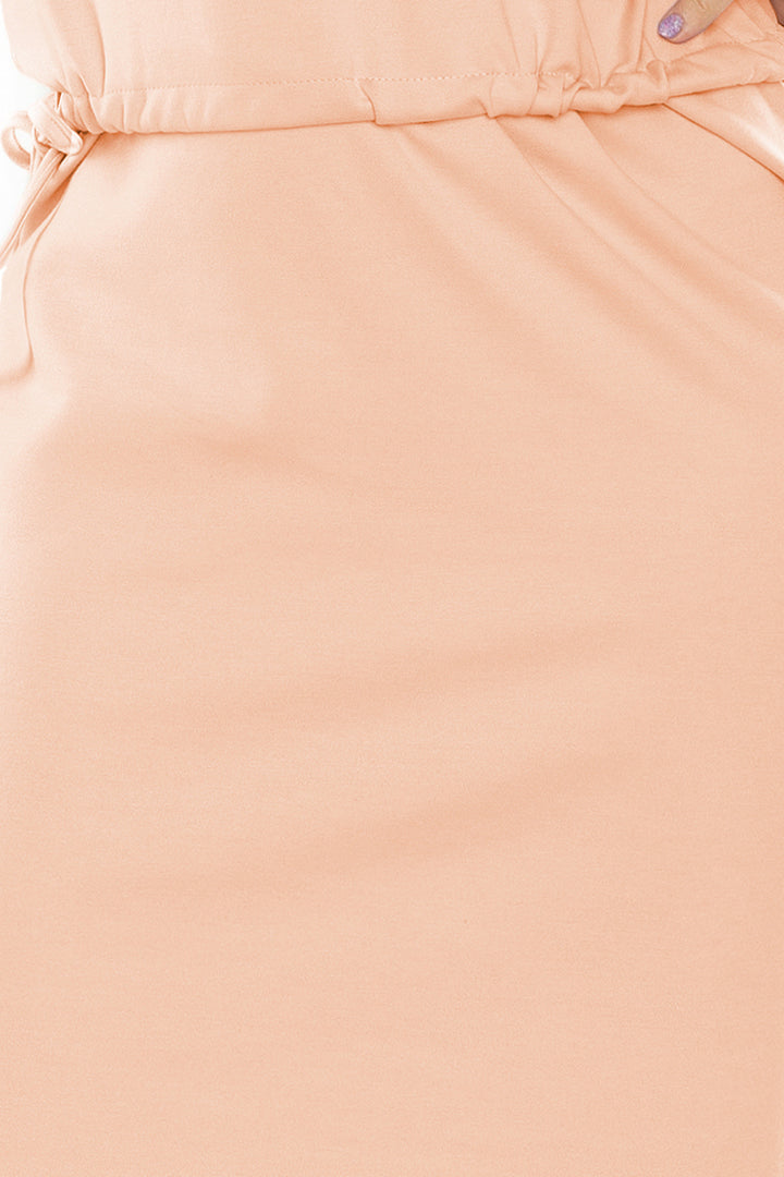 Dress with a collar - peach