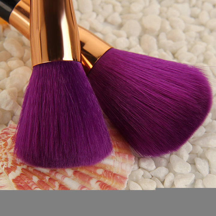 💜💚 15-Piece Makeup Brush Set – Purple & Green Bristles with Long Handle Design 🖌️✨