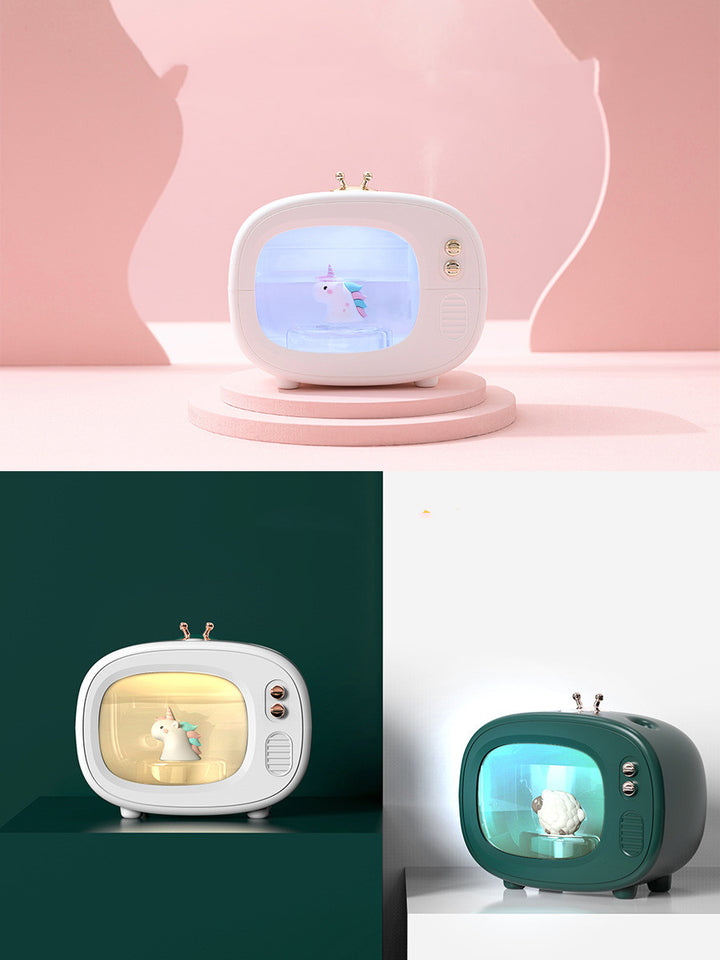📺💧 Creative Mini Pet TV Humidifier | Cute Night Light Aromatherapy Desktop Diffuser ✨