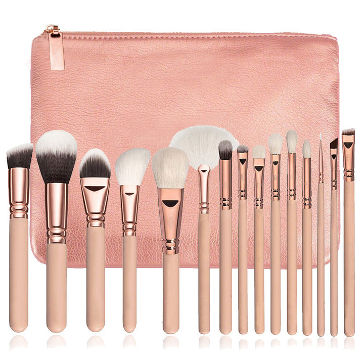 ✨ 15-Piece Makeup Brush Set — Full Beauty Tools Kit (Rose Gold Style) 💄✨