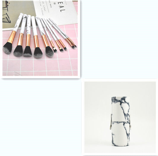 ✨ 10-Piece Marbled Makeup Brush Set — Beginner Beauty Tools 💄