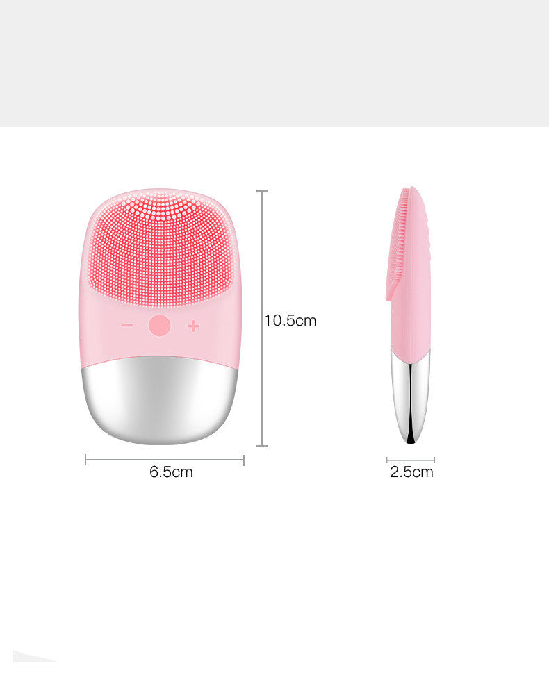 🧼💗 Mini Silicone Electric Face Cleansing Brush | Sonic Facial Cleanser & Skin Massager