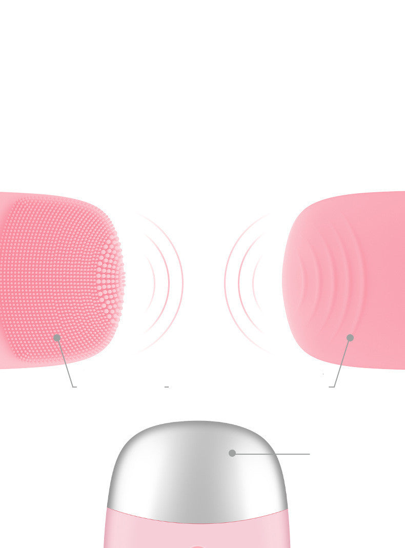 🧼💗 Mini Silicone Electric Face Cleansing Brush | Sonic Facial Cleanser & Skin Massager